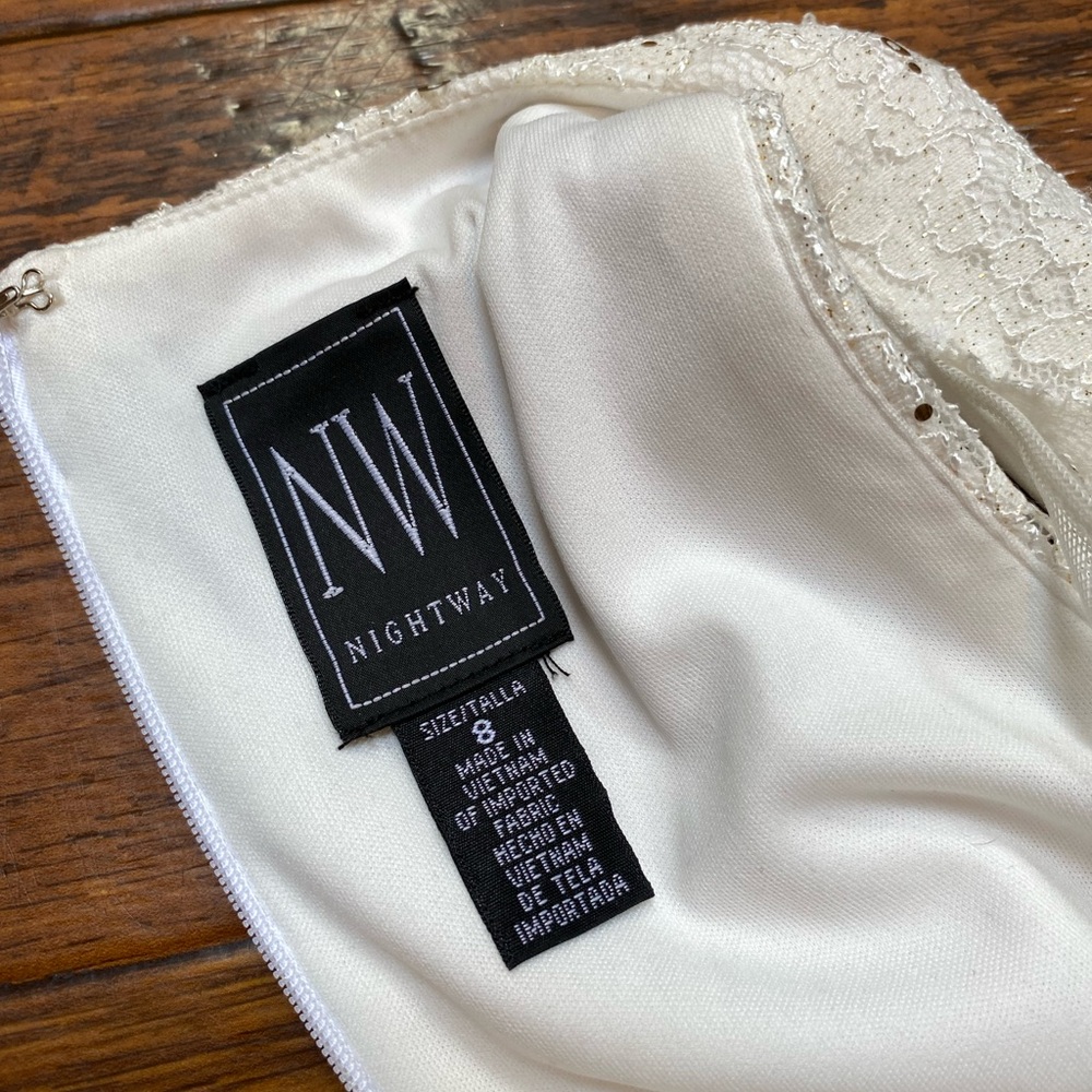NightWay Collections White Sequin Dress
